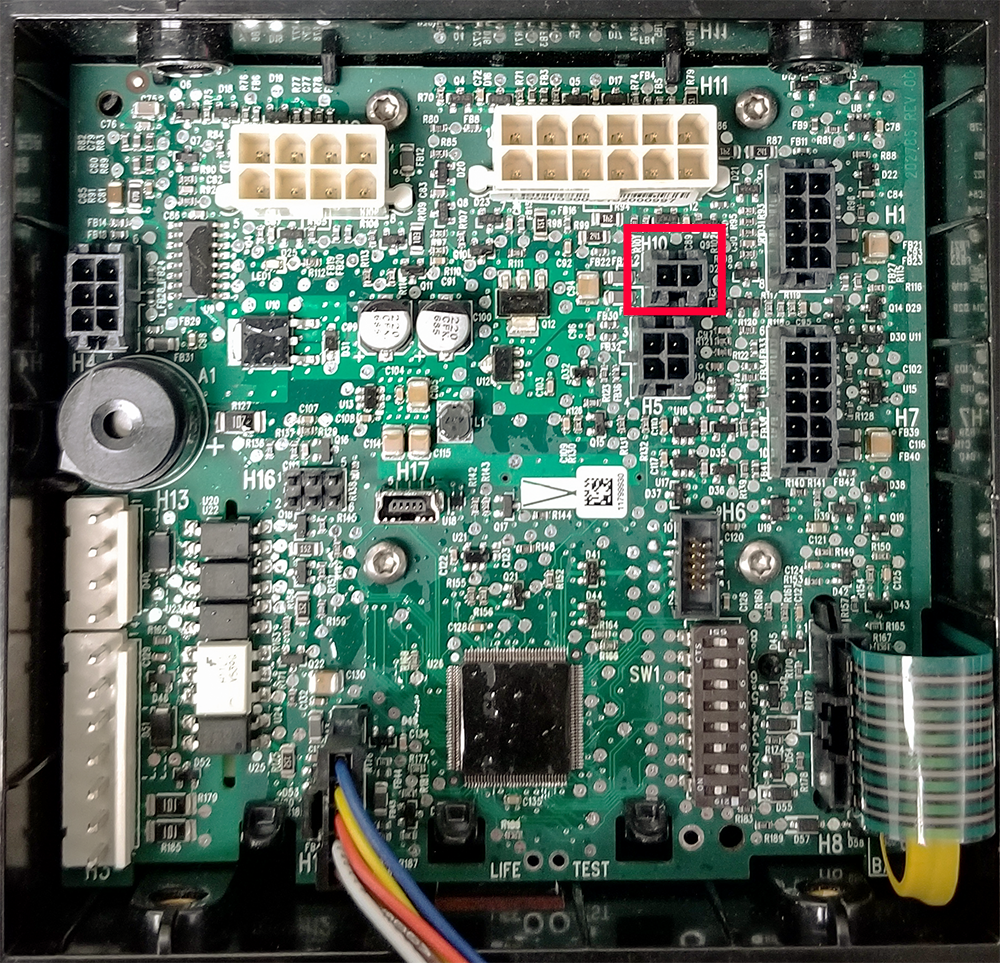 Example of an ACA control board. Position of the H10 connector may differ based on form factor.